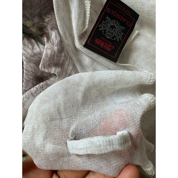 Vtg Jean Paul Gaultier Classique mesh large scarf runway collection floral print - Picture 4 of 13